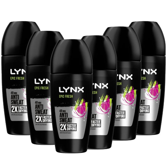 Lynx Epic Fresh Anti-Perspirant Deodorant Roll-On Multipack 6 x 50ml