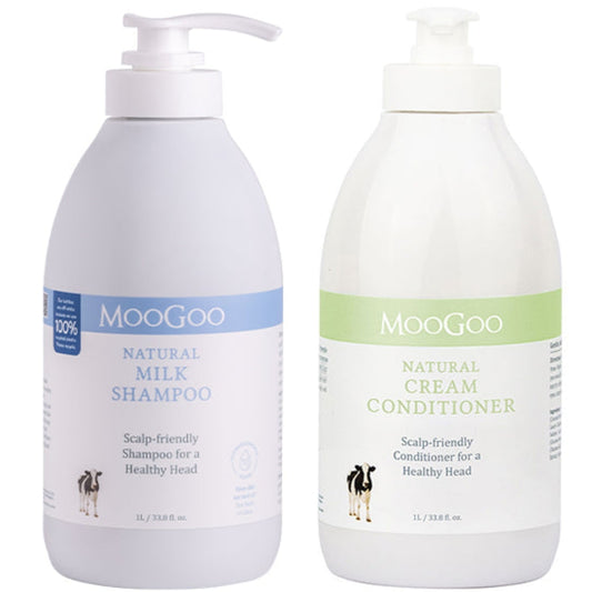 MooGoo Natural Milk Scalp-Friendly Shampoo & Conditioner Twin 2 x 1000ml