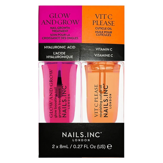 Nails Inc. Glow and Grow & Vitamin C Please Mini Nail Treatment Duo 2 x 8ml