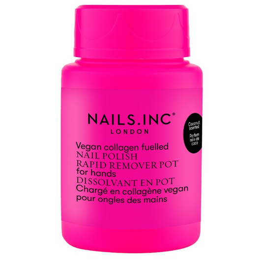 Nails Inc. Vegan Collagen Fuelled Nail Polish Rapid Remover Pot Neon Pink 50ml