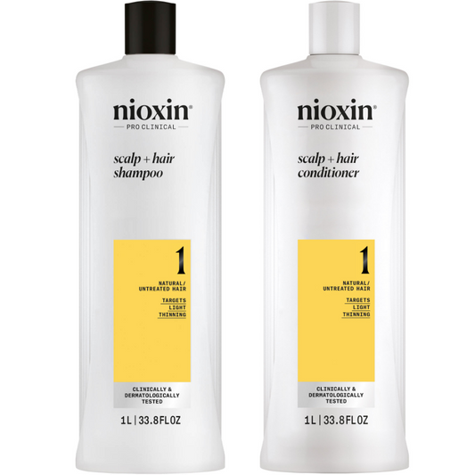 Nioxin System 1 Shampoo & Conditioner Twin for Natural Hair with Light Thinning 2 x 1000ml