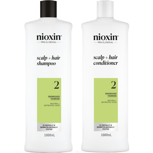 Nioxin System 2 Shampoo & Conditioner Twin for Natural Hair with Progressed Thinning 2 x 1000ml