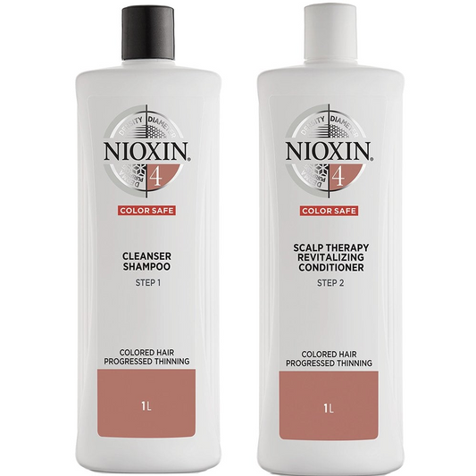 Nioxin System 4 Shampoo & Conditioner Twin for Coloured Treated Hair with Progressed Thinning 2 x 1000ml