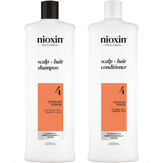 Nioxin System 4 Shampoo & Conditioner Twin for Coloured Treated Hair with Progressed Thinning 2 x 1000ml