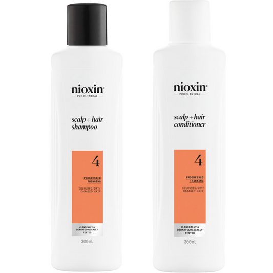 Nioxin System 4 Shampoo & Conditioner Twin for Coloured Treated Hair with Progressed Thinning 2 x 300ml