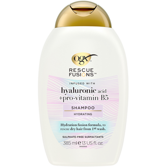 OGX Rescue Fusions Hyaluronic Acid & Pro-Vitamin B5 Hydrating Shampoo 385ml