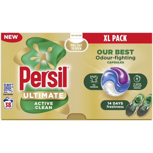 Persil Ultimate Active Clean Laundry Washing Detergent Capsules 38 Washes