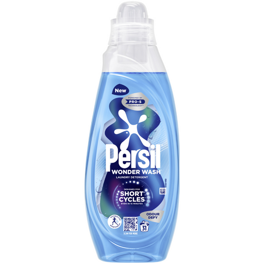 Persil Wonder Wash Odour Defy Bio Liquid Laundry Washing Detergent 31 Washes 837ml