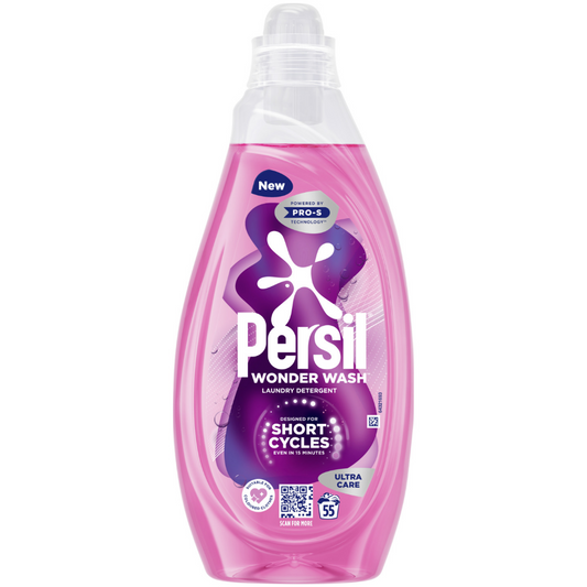 Persil Wonder Wash Ultra Care Bio Liquid Laundry Washing Detergent 55 Washes 1485ml