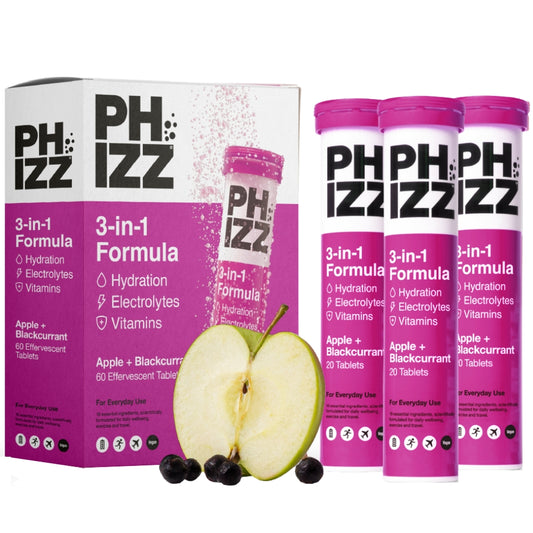 Phizz Apple & Blackcurrant 3-in-1 Multivitamin Hydration Tablets 60 Tablets