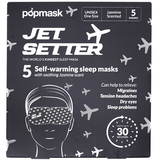 Popmask Jet Setter Self-Warming Sleep Masks Pack of 3