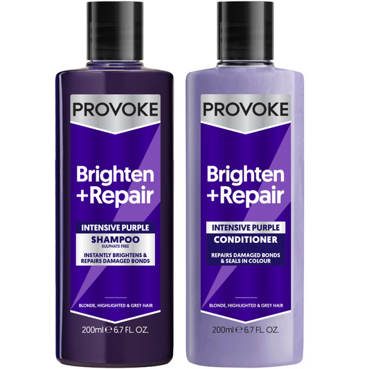 PROVOKE Touch Of Silver Advanced Brighten & Repair Intensive Purple Shampoo & Conditioner Twin 2 x 200ml