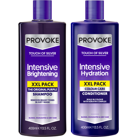 PROVOKE Touch Of Silver XXL Brightening Purple Shampoo & Intensive Conditioner Twin 2 x 400ml