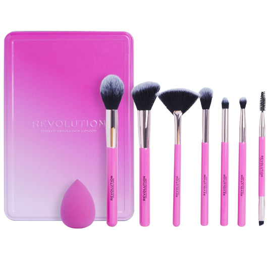 Makeup Revolution The Brush Edit 8 Piece Makeup Brush & Sponge Gift Set