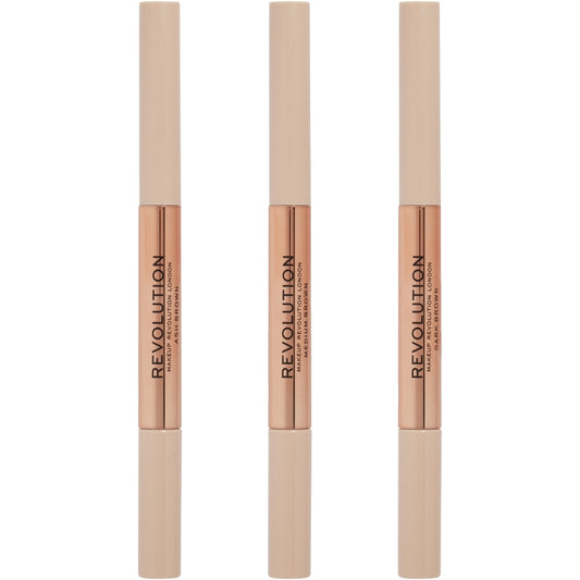 Makeup Revolution Fluffy Brow 2-In-1 Blade Pencil & Clear Brow Gel Duo