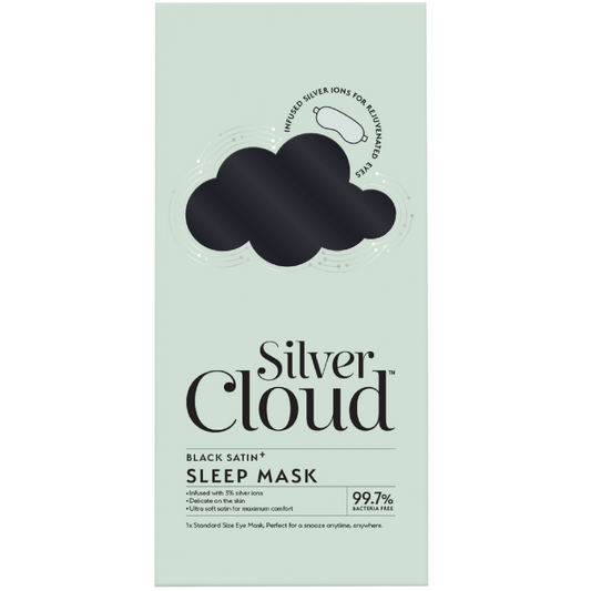 Silver Cloud Satin Sleep Eye Mask Black