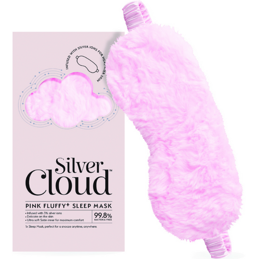 Silver Cloud Fluffy Sleep Mask Pink