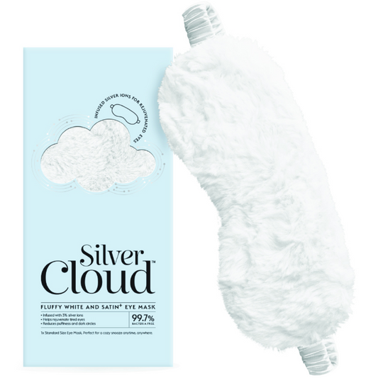 Silver Cloud Fluffy Sleep Mask White