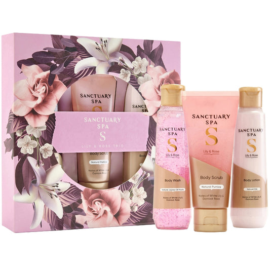 Sanctuary Spa White Lily & Damask Rose Trio Gift Set