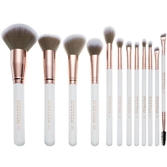 Spectrum Collections 12 Piece White Marbleous Makeup Brush Set