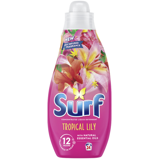 Surf Tropical Lily Concentrated Liquid Laundry Washing Detergent 24 Washes 648ml