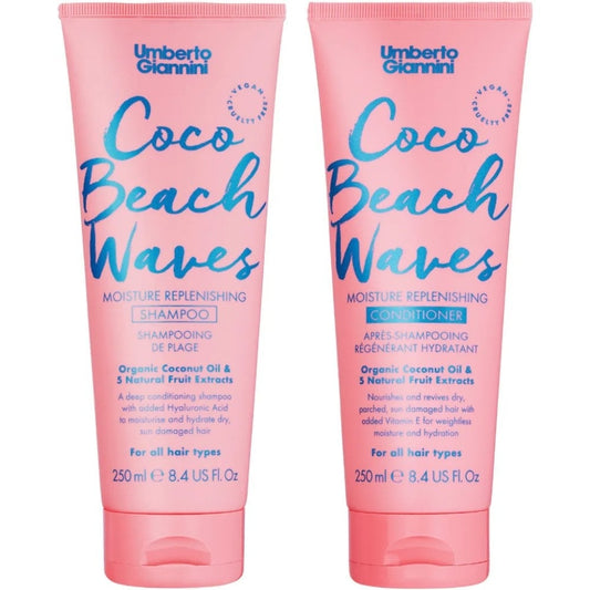 Umberto Giannini Coco Beach Waves Moisture Replenishing Shampoo & Conditioner Twin 2 x 250ml