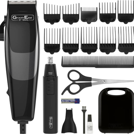 Wahl GroomEase Mains Hair Clipper & Battery Trimmer Gift Set