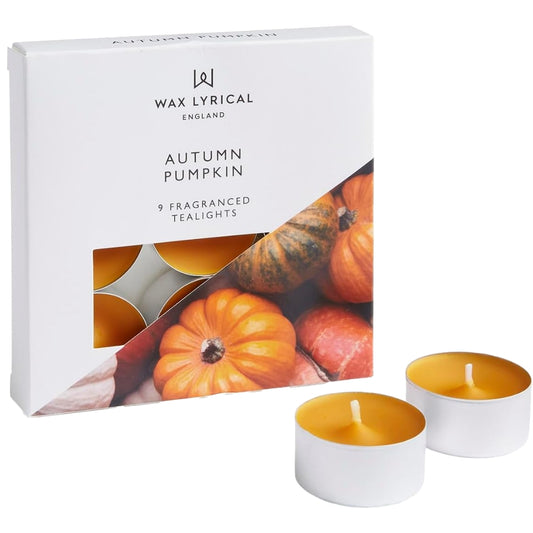 Wax Lyrical Autumn Pumpkin Tea Lights Pack of 9