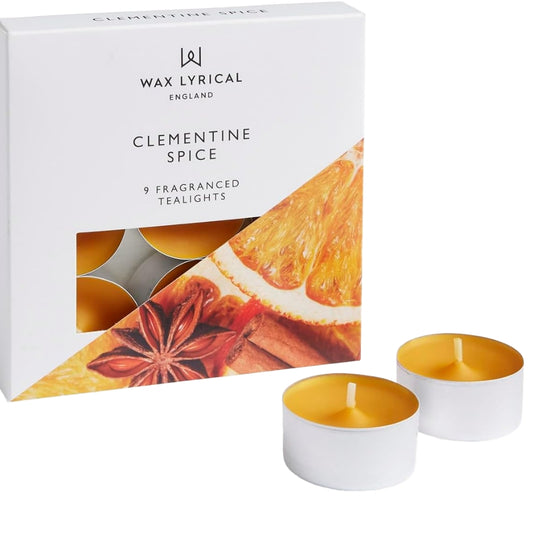 Wax Lyrical Clementine Spice Tea Lights Pack of 9