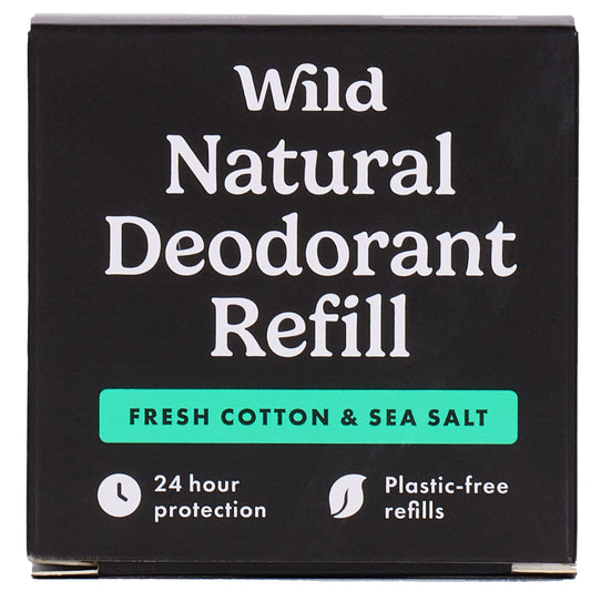 Wild Men's Cotton & Sea Salt Deodorant Refill 40g