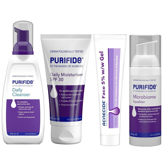 Acnecide + Purifide Purifide 4 Piece Cleansing & Moisturising Treatment Regimen