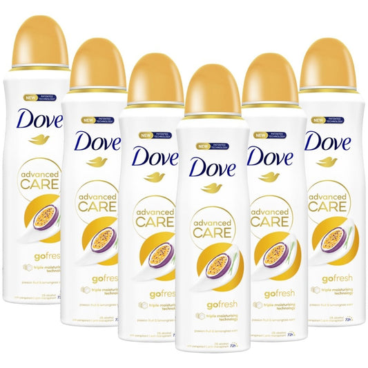 Dove Advanced Care Go Fresh Passion Fruit & Lemongrass Anti-Perspirant Deodorant Multipack 6 x 200ml