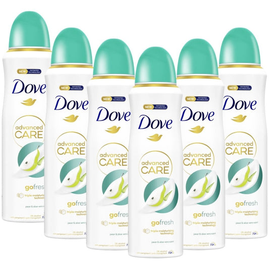 Dove Advanced Care Go Fresh Pear & Aloe Vera Anti-Perspirant Deodorant Multipack 6 x 200ml