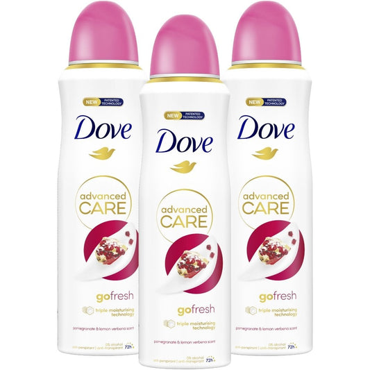 Dove Advanced Care Go Fresh Pomegranate & Lemon Verbena Anti-Perspirant Deodorant Trio 3 x 200ml