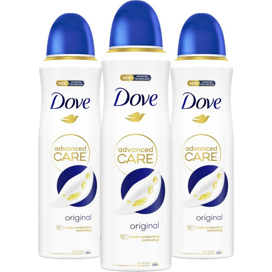 Dove Advanced Care Original Anti-Perspirant Deodorant Spray Trio 3 x 200ml