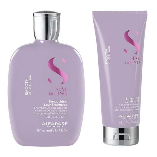 Alfaparf Milano Semi Di Lino Smoothing Low Shampoo 250ml & Conditioner 200ml Twin