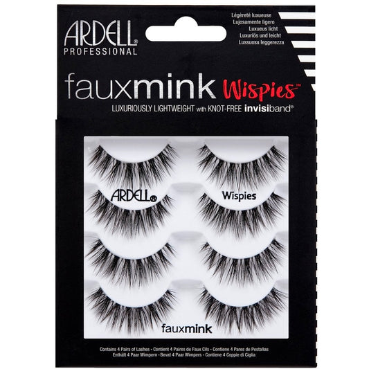 Ardell Professional Multipack Faux Mink Wispies Black 4 Pack