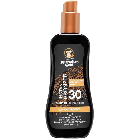 Australian Gold Instant Bronzer Spray Gel Sunscreen SPF30 237ml