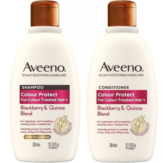 Aveeno Colour Protect+ Blackberry & Quinoa Blend Shampoo & Conditioner Twin 2 x 300ml