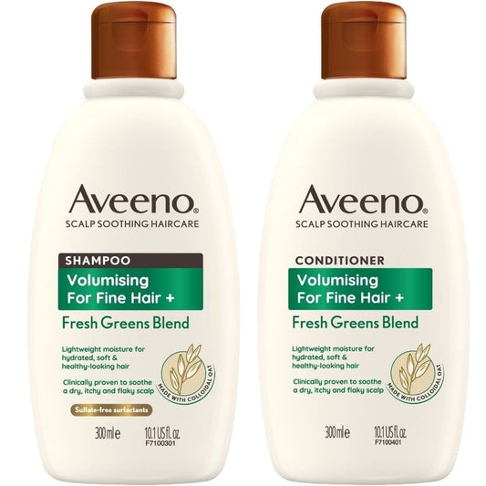 Aveeno Volumising+ Fresh Greens Blend Shampoo & Conditioner Twin 2 x 300ml