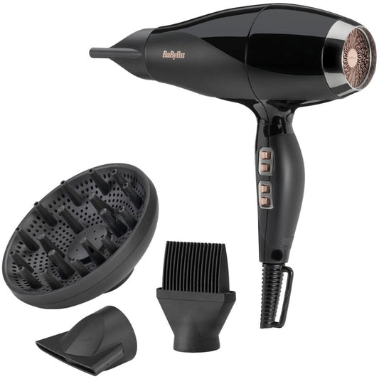 BaByliss Italian 2300 Hair Dryer with Diffuser Black 6716DU