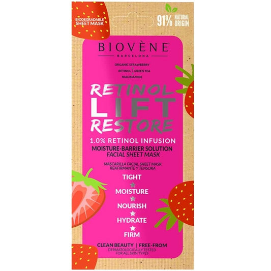 Biovene 1% Retinol Lift Restore Moisture-Barrier Sheet Mask 20ml