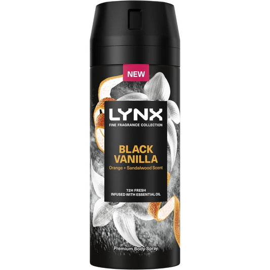 Lynx Black Vanilla Orange & Sandalwood Premium Deodorant Body Spray 150ml