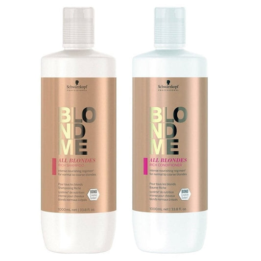 Schwarzkopf Professional BlondMe All Blondes Rich Shampoo & Conditioner Twin 2 x 1000ml