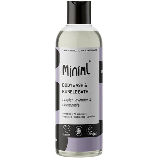 Miniml Body Wash & Bubble Bath English Lavender & Chamomile 500ml Flip Lid