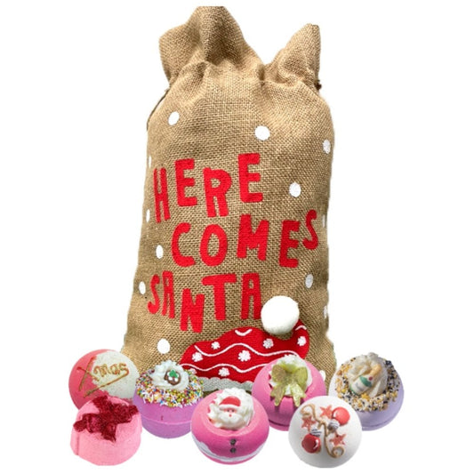 Bomb Cosmetics Here Comes Santa Santa Sack