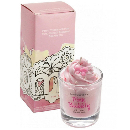 Bomb Cosmetics Pink Bubbly Piped Candle