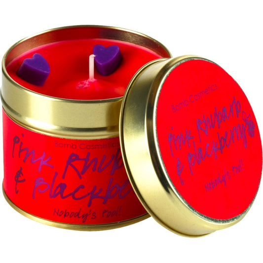 Bomb Cosmetics Pink Rhubarb & Blackberry Tin Candle