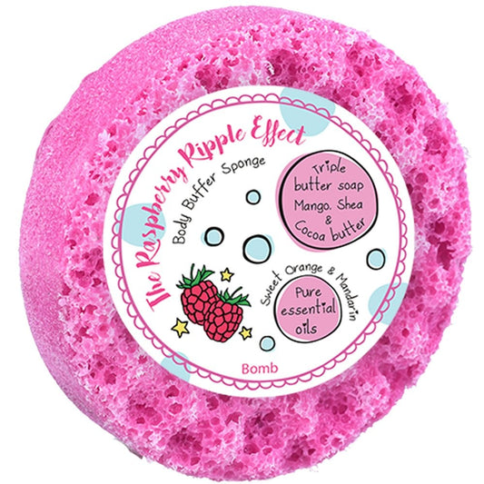 Bomb Cosmetics The Raspberry Ripple Effect Body Buffer Shower Soap Sponge