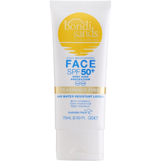 Bondi Sands Face Sunscreen Lotion Fragrance-Free SPF50+ 75ml